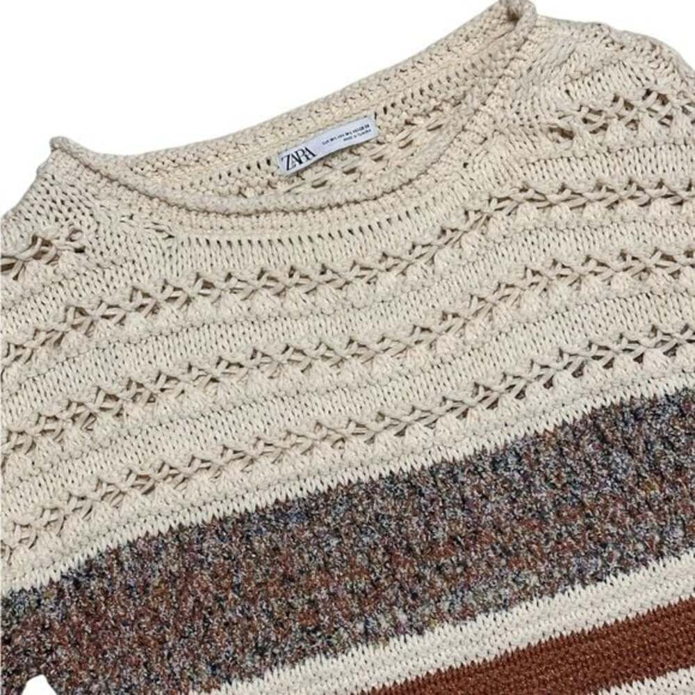 ZARA Open Knit Oversized Sweater M/L - Picture 3 of 5